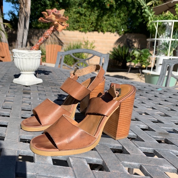 Urban Outfitters Shoes - Urban Outfitters Brown Faux Leather Heels Shoes
